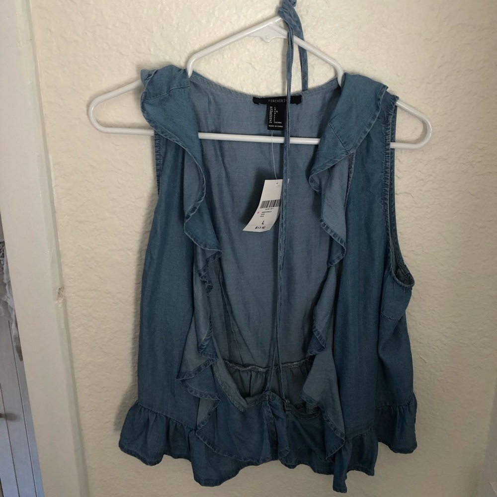 TAG ON forever 21 open front tie shirt